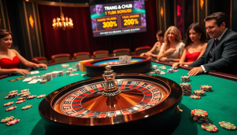 Engage with the excitement of casino gaming at trang chủ gg88, showcasing eager players at a roulette table.